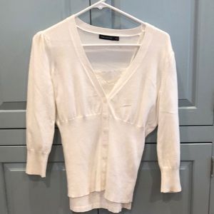 Size Medium White Cardigan/Tank Set from The Limited